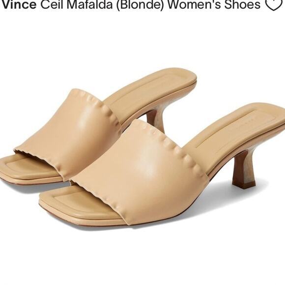 VINCE NWOT $295 Ceil Mafalda‎ Leather Heels Sandals 9 M - Picture 1 of 10